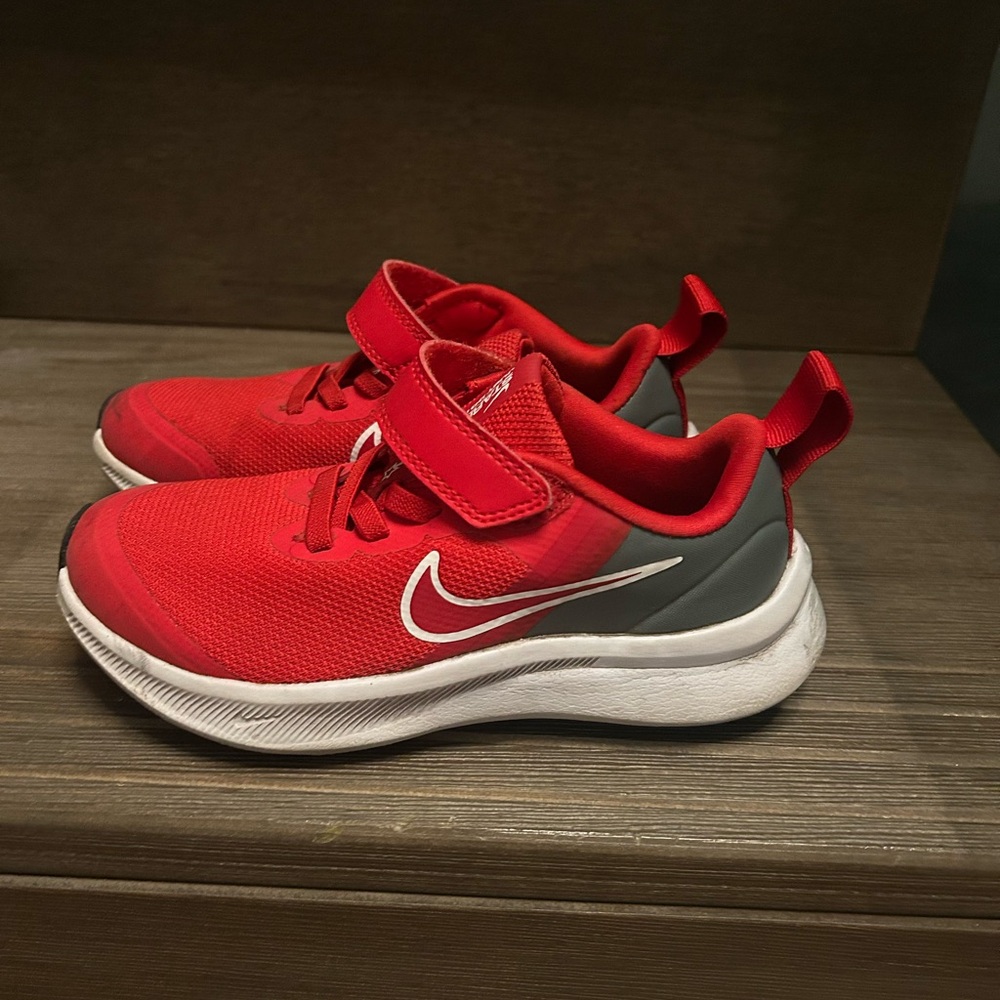 Nike Kids Red and Gray Sneakers